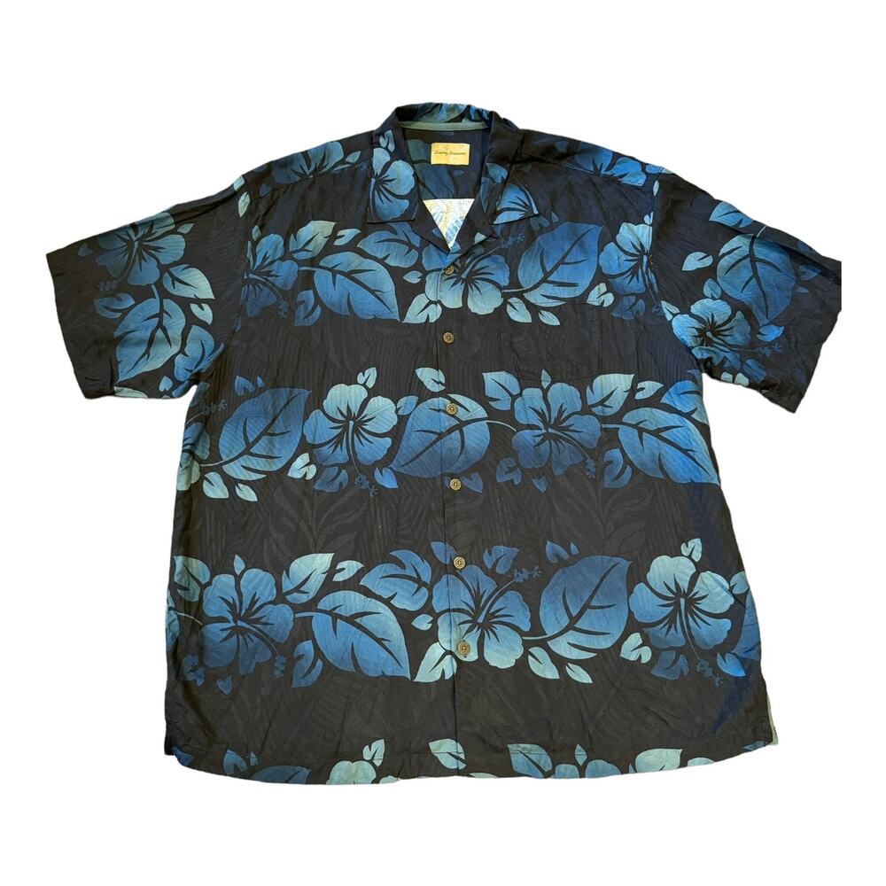 Tommy Bahama 100% Silk Tropical Short Sleeves Button Down XLX / TGT